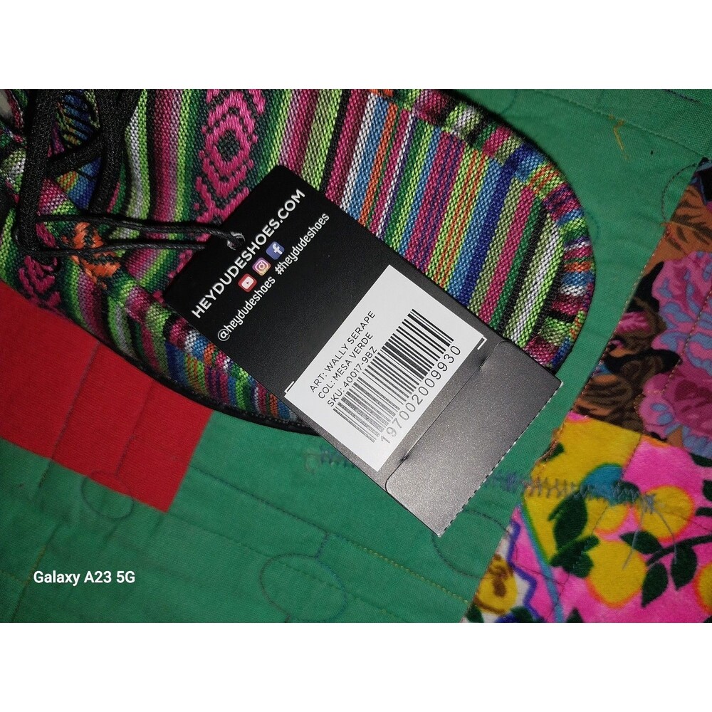 Hey Dude Wally Serape Mesa Verde Slip On Shoes 40017-9BZ NWT Size US L9 M7 - Picture 3 of 8